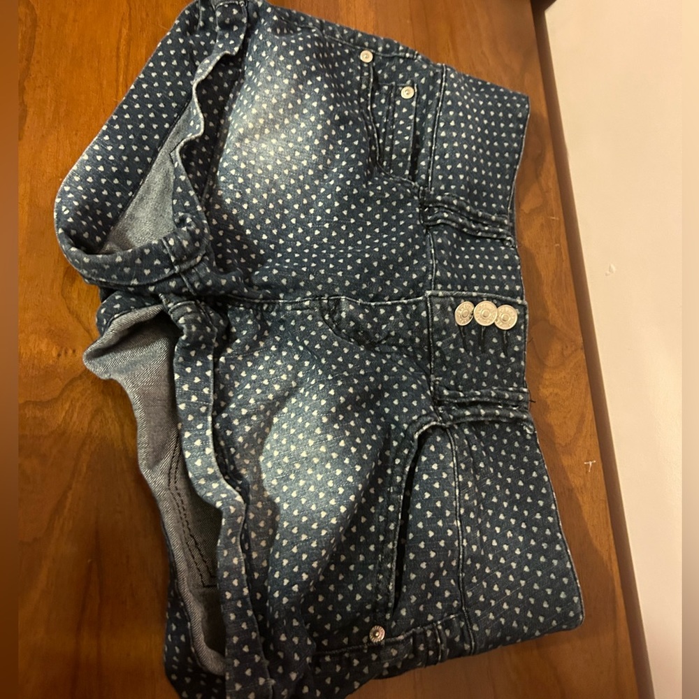 Denim high waisted shorts with hearts